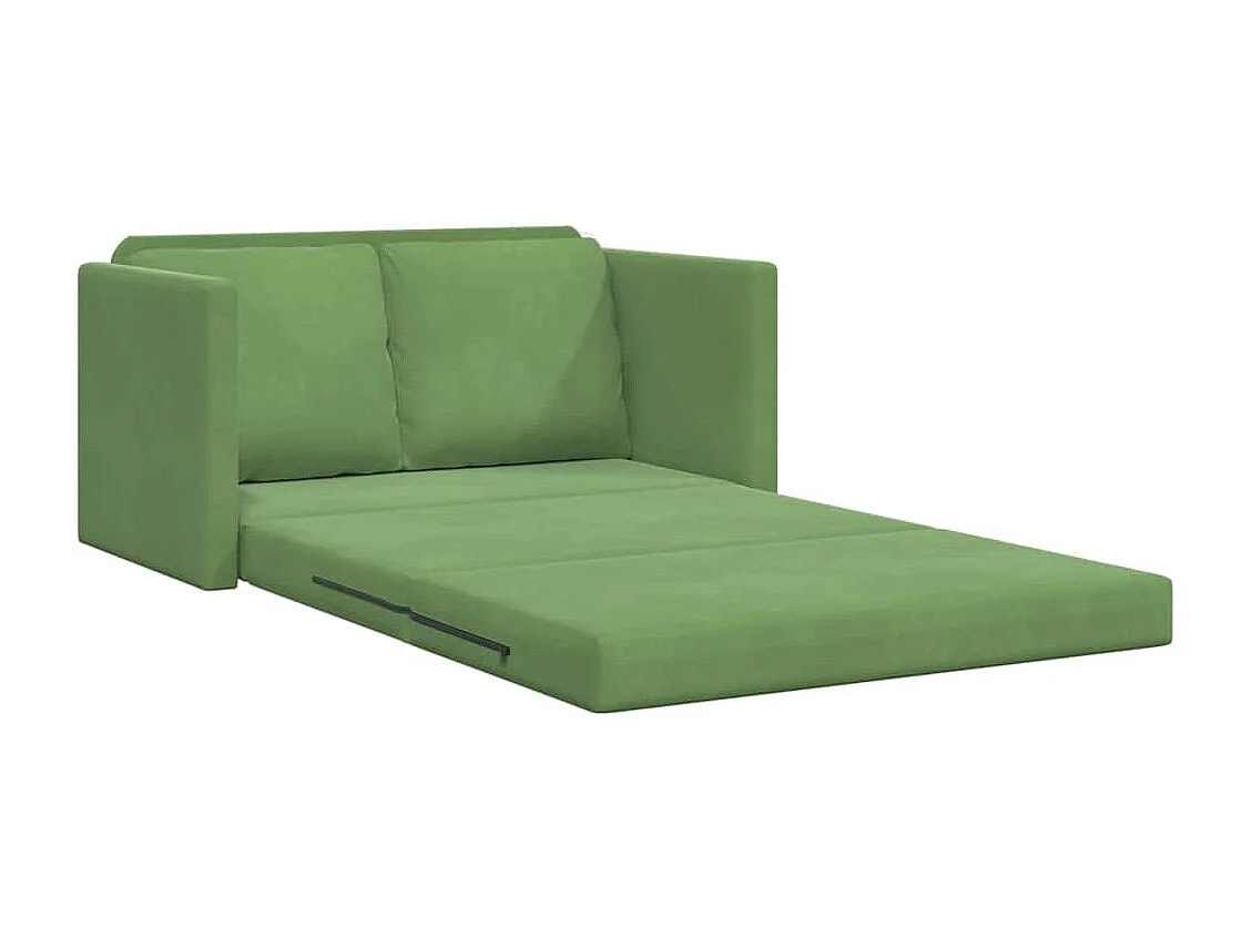 Canapé-lit avec coussin Vert clair 122 x 70 x 60 cm Velours