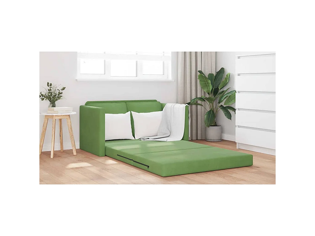 Canapé-lit avec coussin Vert clair 122 x 70 x 60 cm Velours