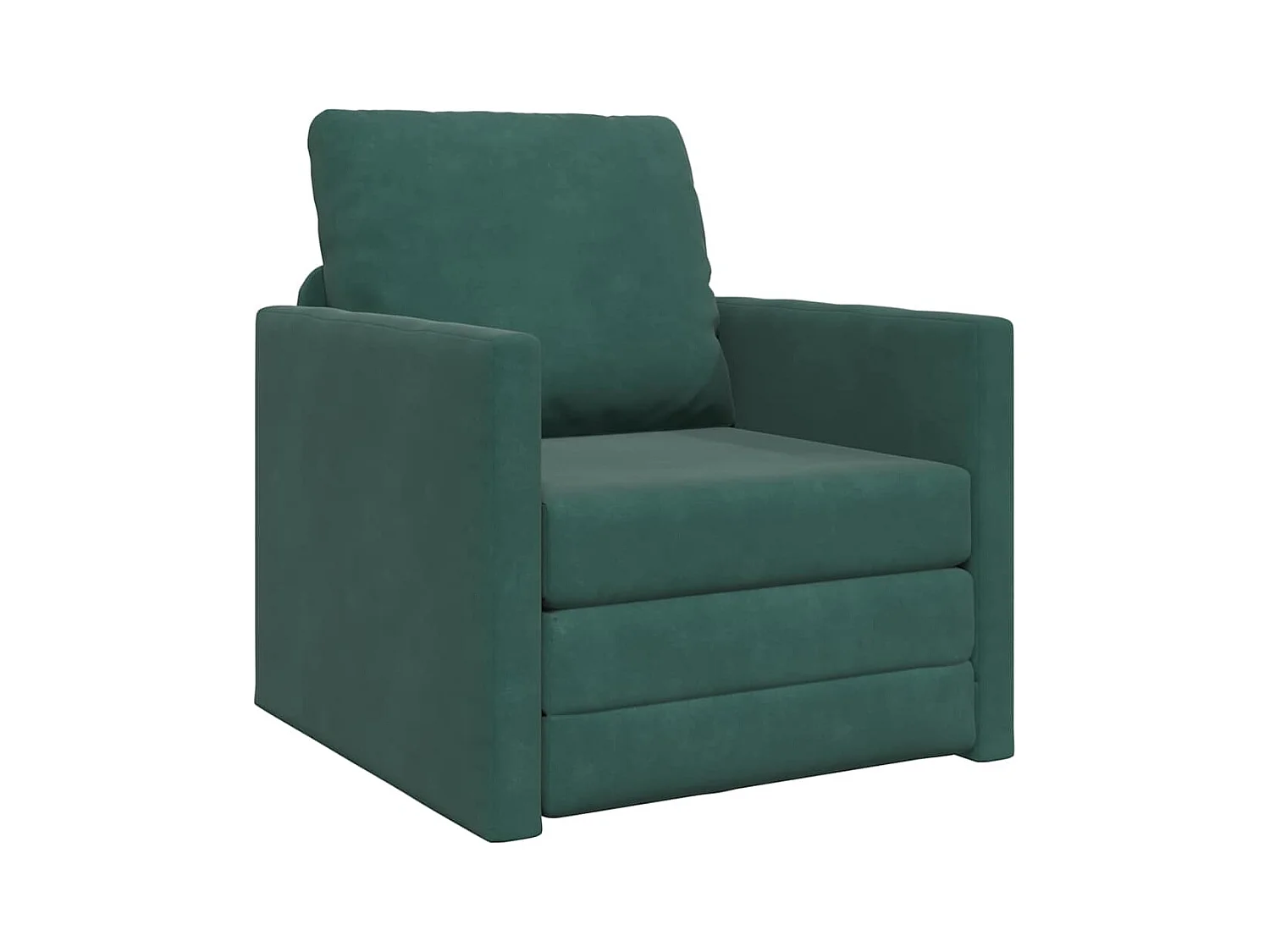 Divano letto con cuscino Verde scuro 74 x 77 x 81 cm Velluto