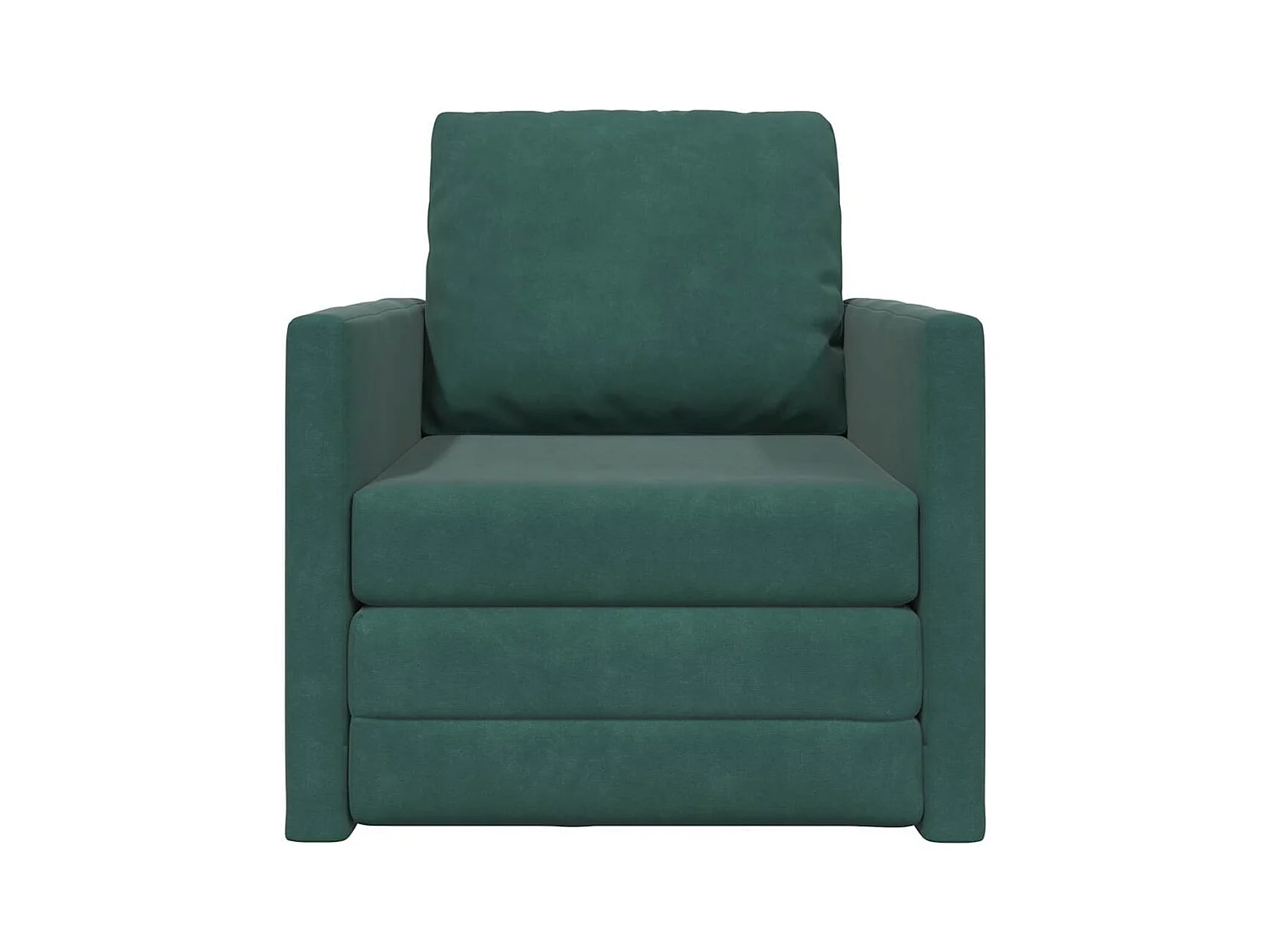 Divano letto con cuscino Verde scuro 74 x 77 x 81 cm Velluto