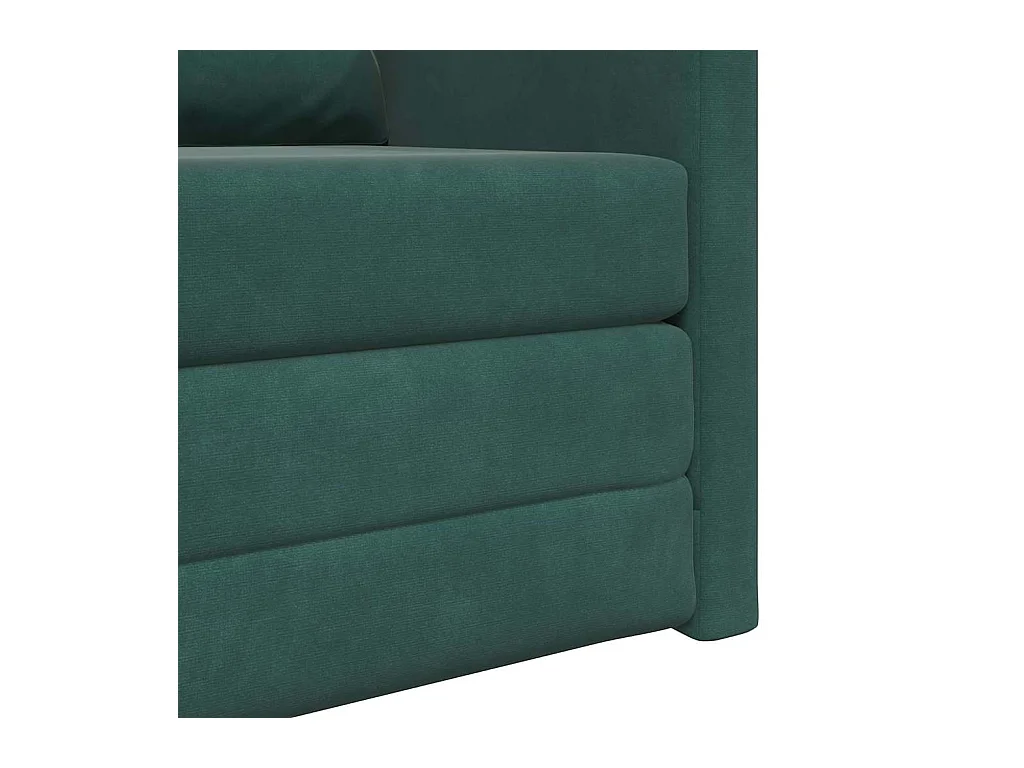 Divano letto con cuscino Verde scuro 74 x 77 x 81 cm Velluto