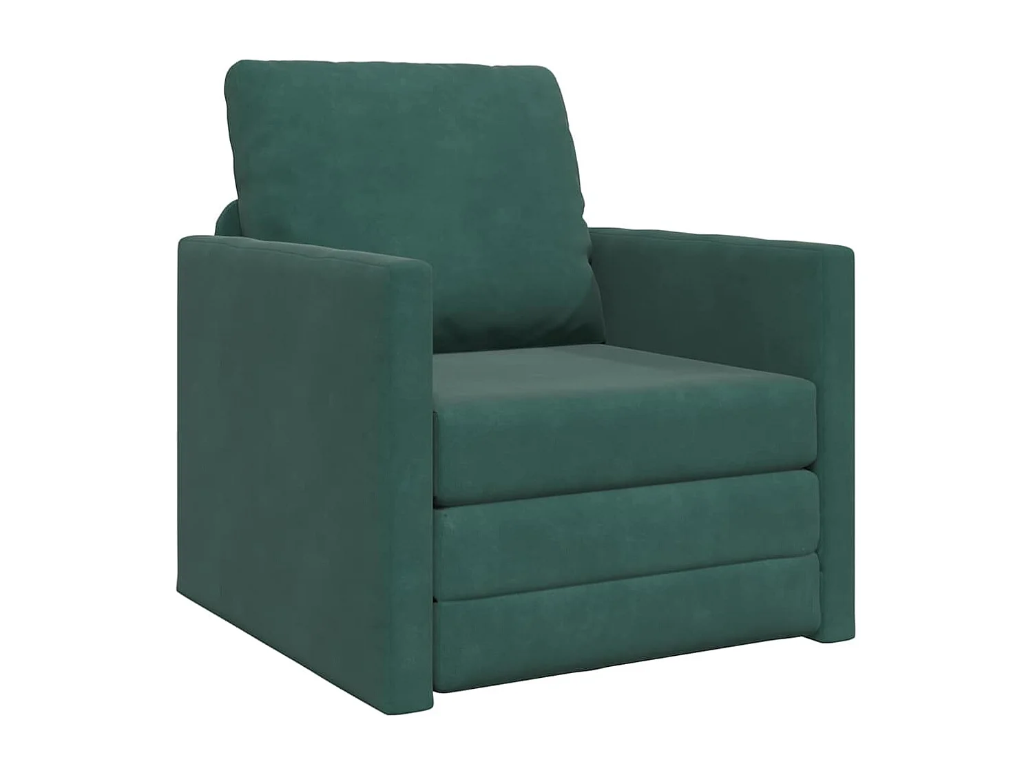 Canapé-lit avec coussin Vert foncé 74 x 77 x 81 cm Velours