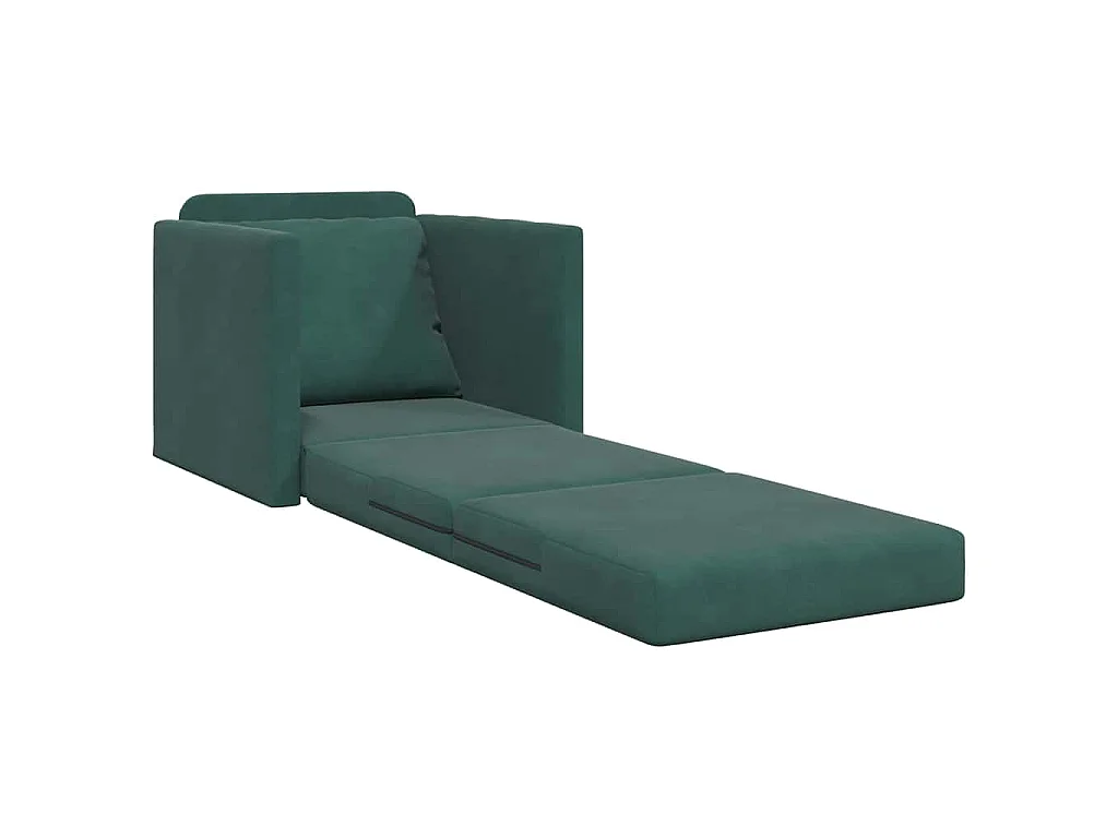 Canapé-lit avec coussin Vert foncé 74 x 77 x 81 cm Velours