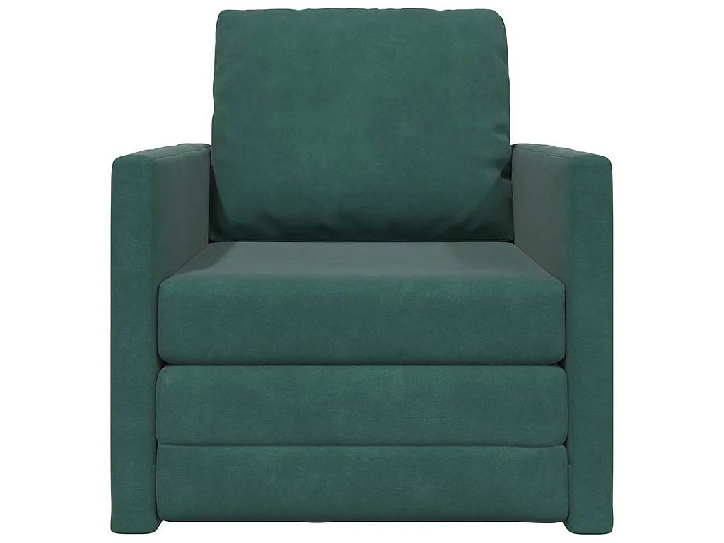 Canapé-lit avec coussin Vert foncé 74 x 77 x 81 cm Velours