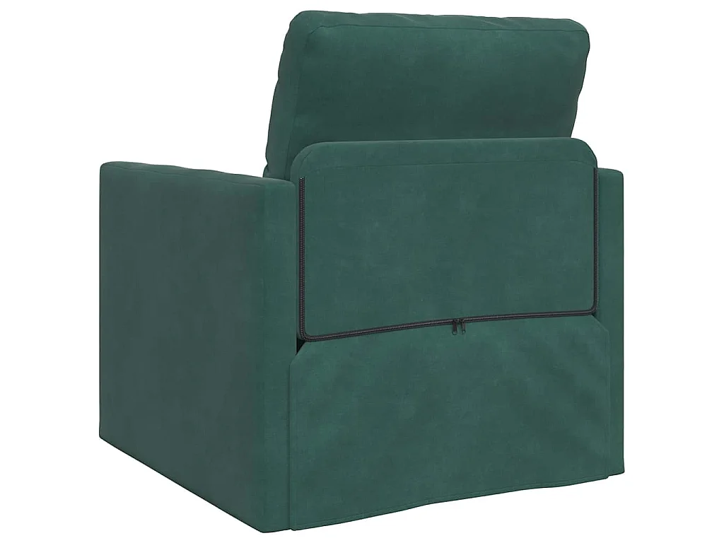 Canapé-lit avec coussin Vert foncé 74 x 77 x 81 cm Velours