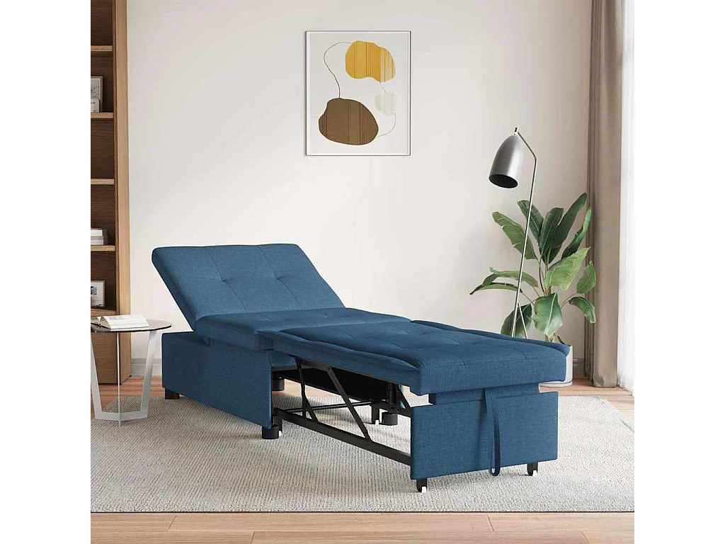 Canapé-Lit Bleu 194 x 67 x 37 cm tissu