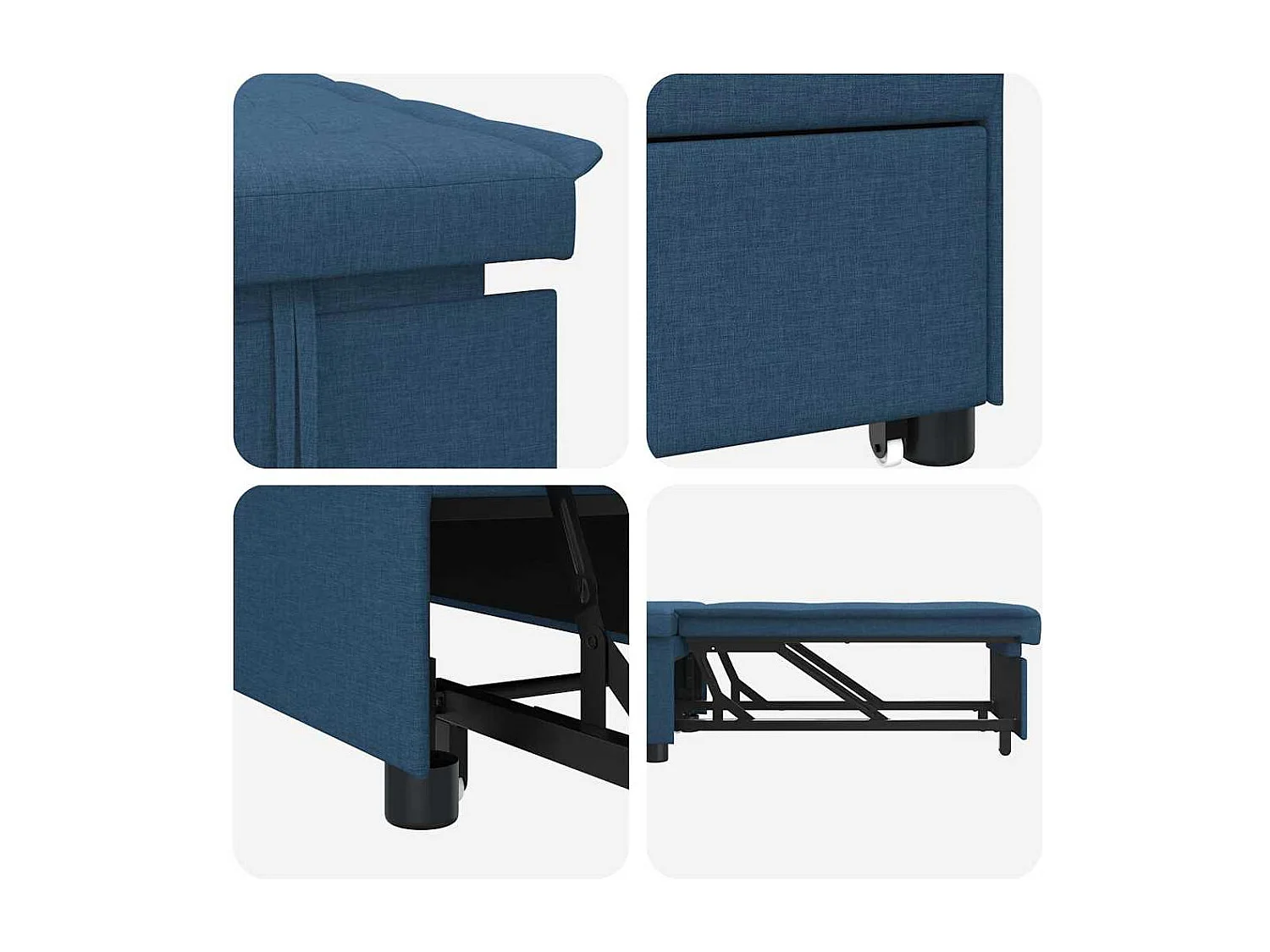 Canapé-Lit Bleu 194 x 67 x 37 cm tissu