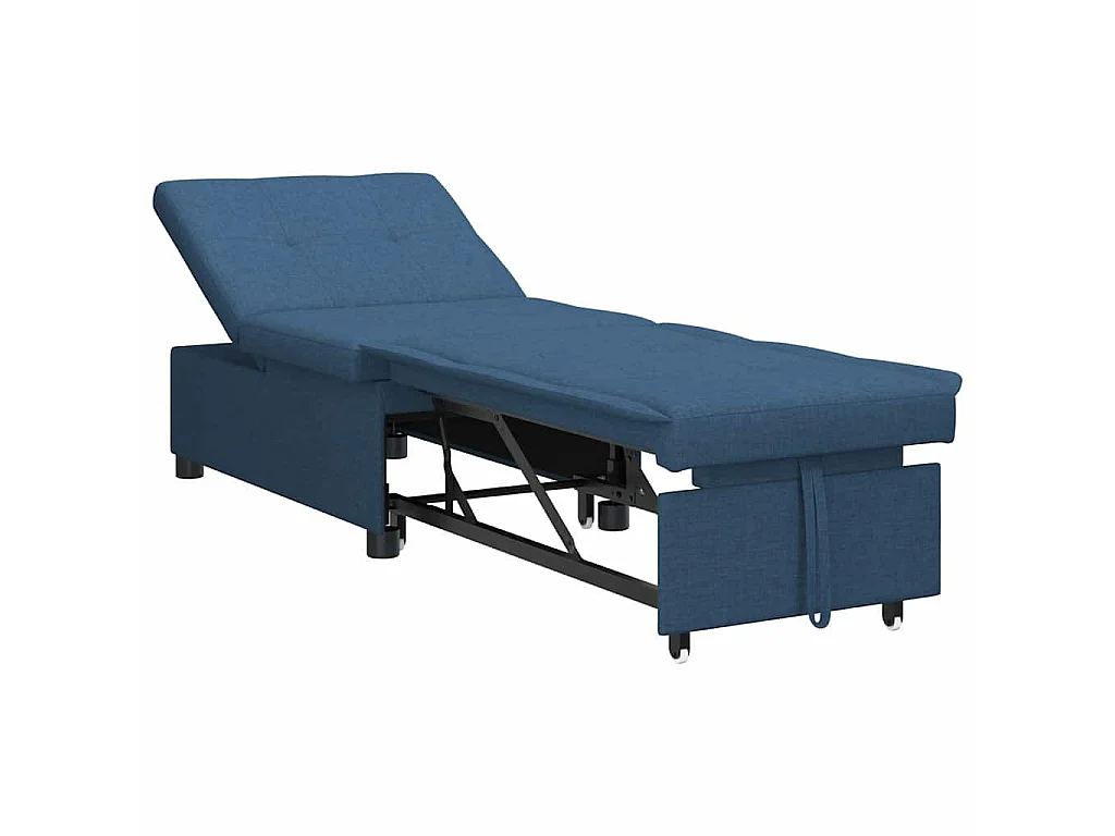 Canapé convertible 2 places en tissu bleu LIT 194x67x37 cm