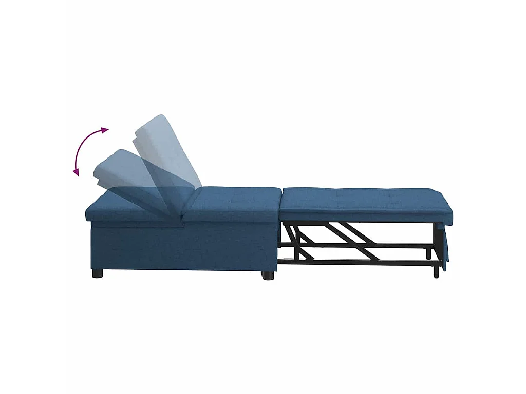 Canapé convertible 2 places en tissu bleu LIT 194x67x37 cm
