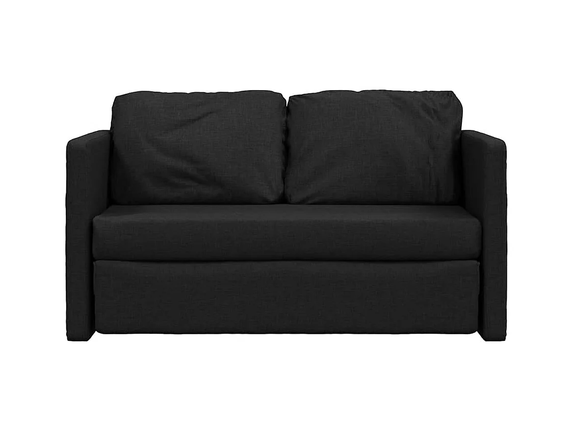 in 1 zwarte slaapbank 112x174x55 cm stof