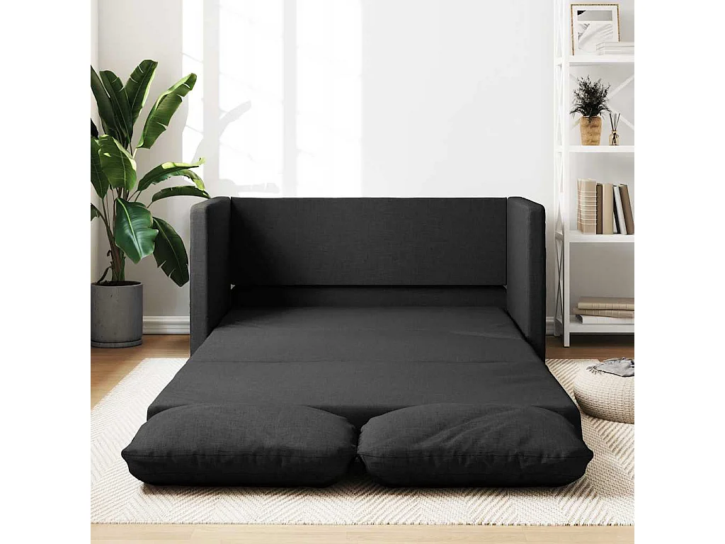 Sofá cama 2 en 1 negro 112x174x55 cm tela