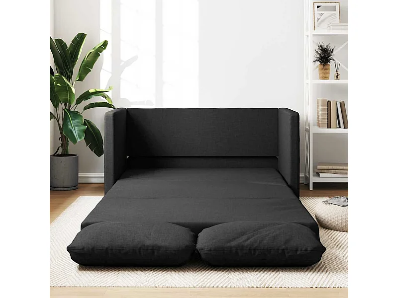 Sofá cama 2 en 1 negro 112x174x55 cm tela