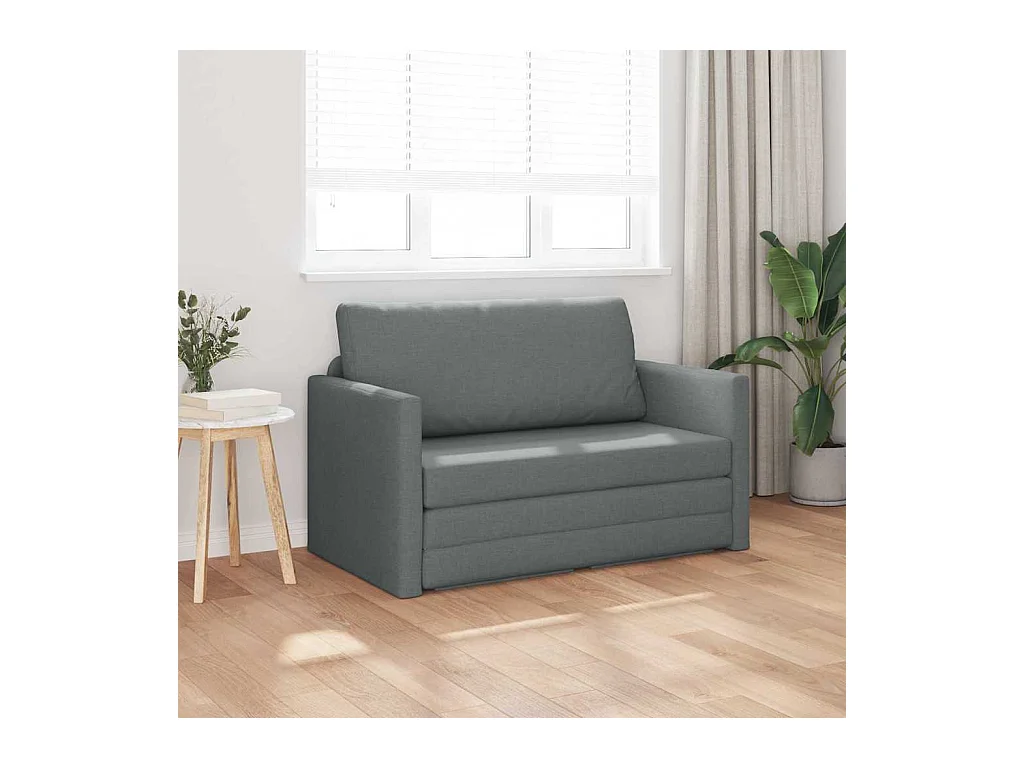 Divano letto grigio scuro 124 x 71 x 78 cm tessuto