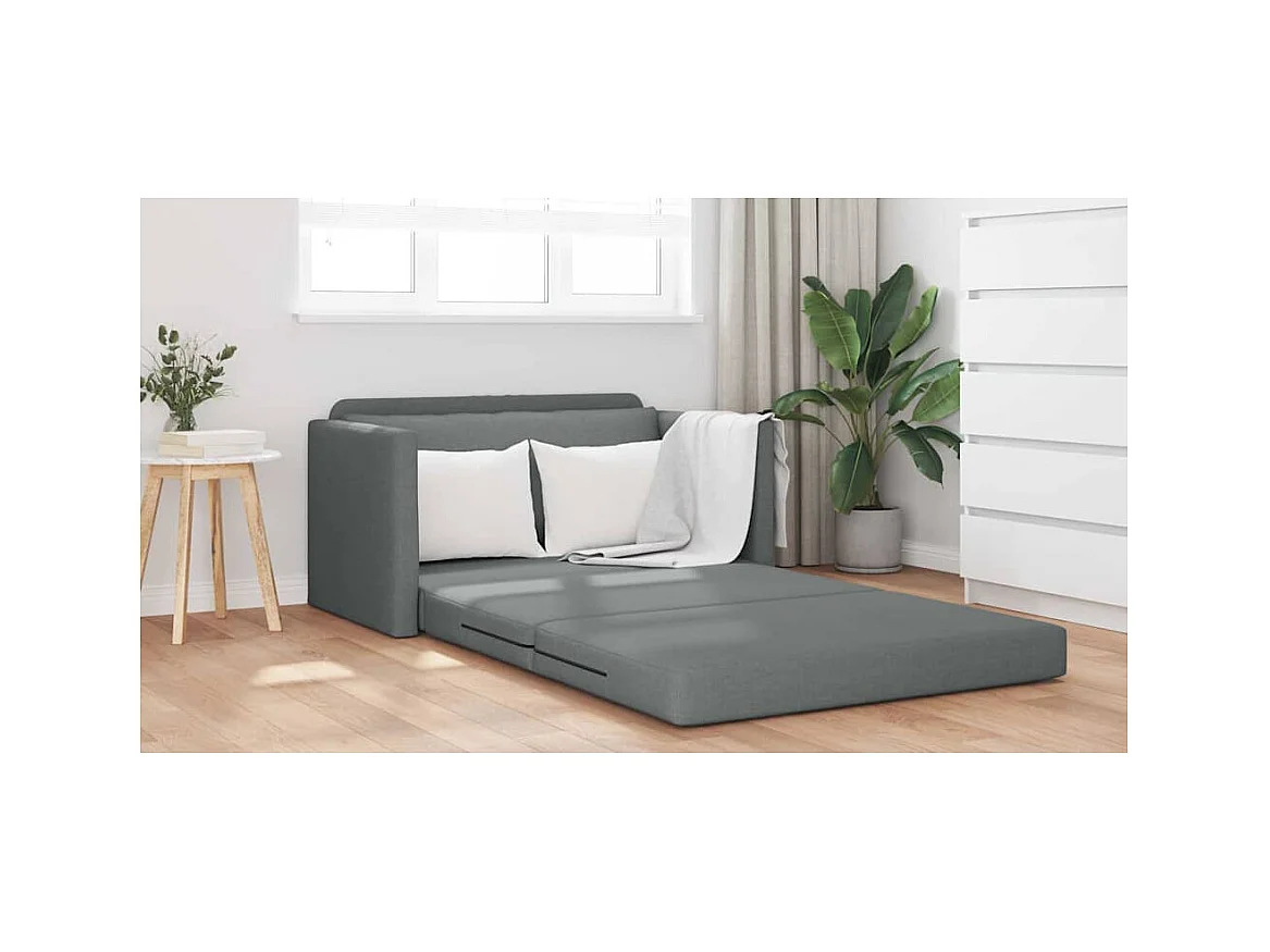 Divano letto grigio scuro 124 x 71 x 78 cm tessuto