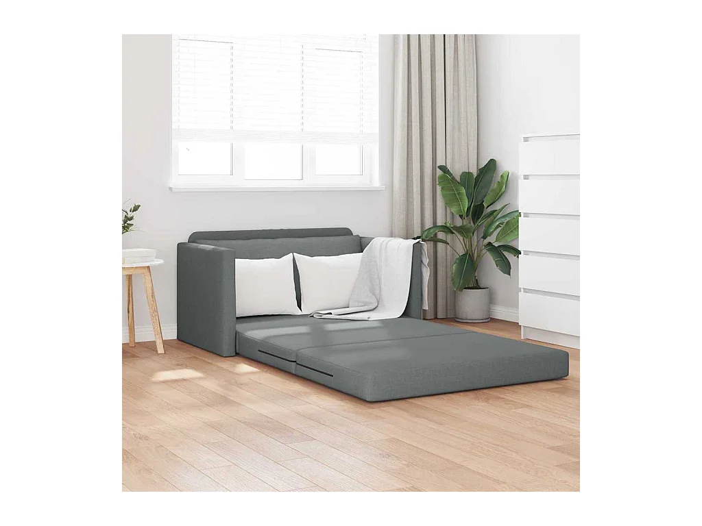 Sofá cama gris oscuro 124 x 71 x 78 cm tela
