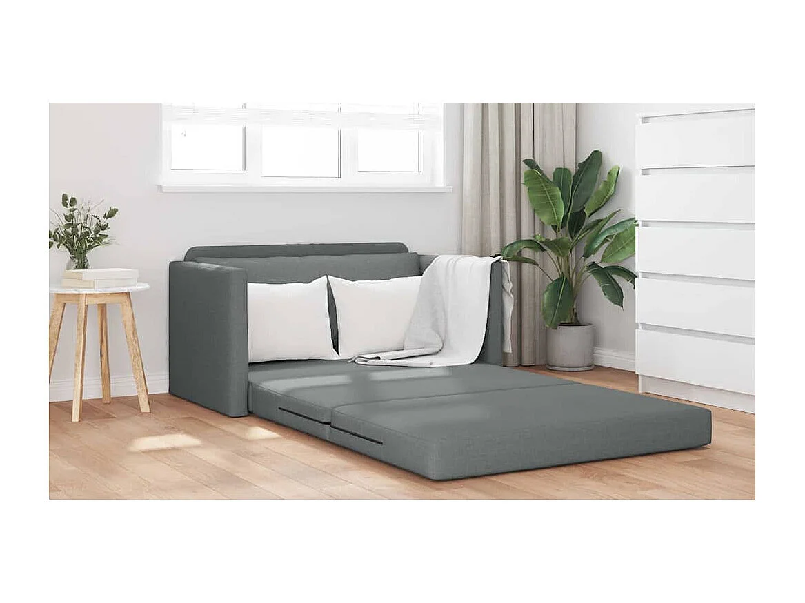 Canapé-Lit Gris foncé 124 x 71 x 78 cm tissu