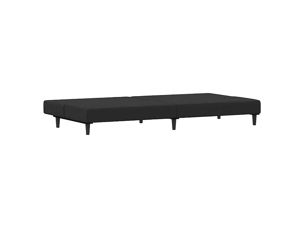 Sofá cama de 2 plazas con reposapiés de terciopelo negro