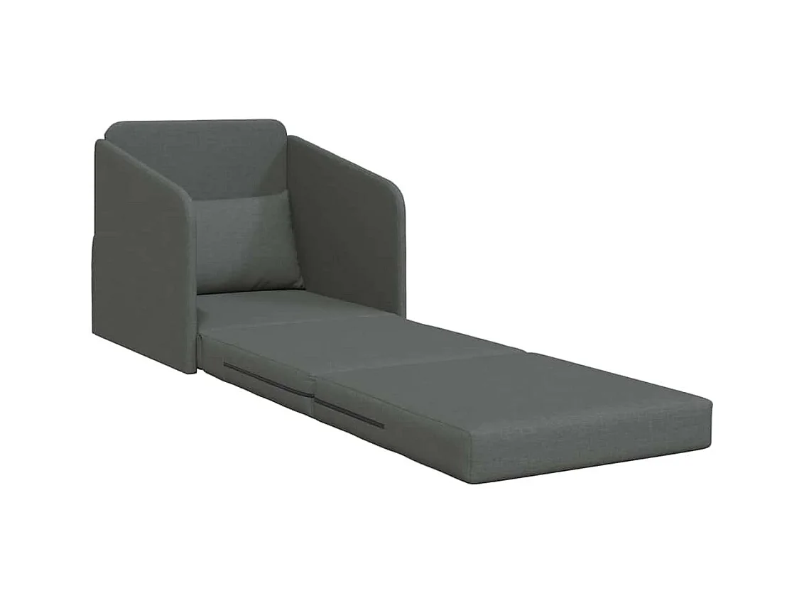 Divano letto grigio scuro 65 x 80 x 83 cm tessuto