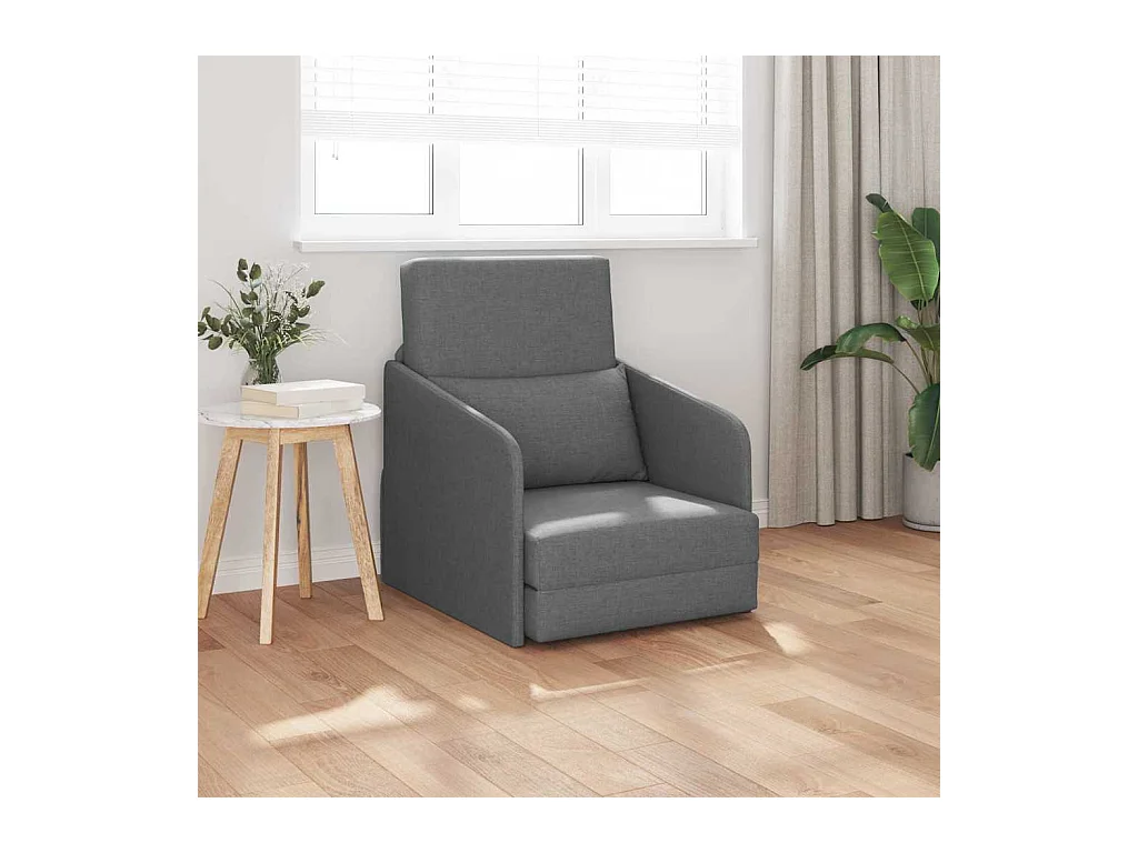 Sofá cama gris oscuro 65 x 80 x 83 cm tela