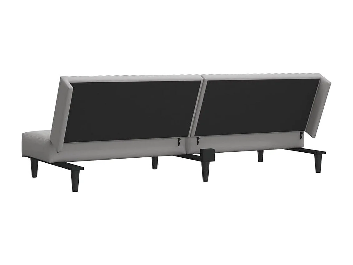 Sofá cama de 2 plazas de terciopelo gris claro