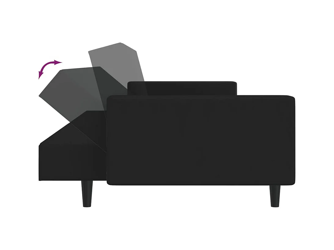 Sofá cama de 2 plazas de terciopelo negro