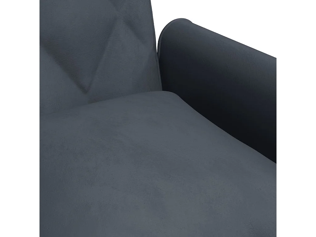 Sofá cama de 2 plazas con almohadas y reposapiés en gris oscuro