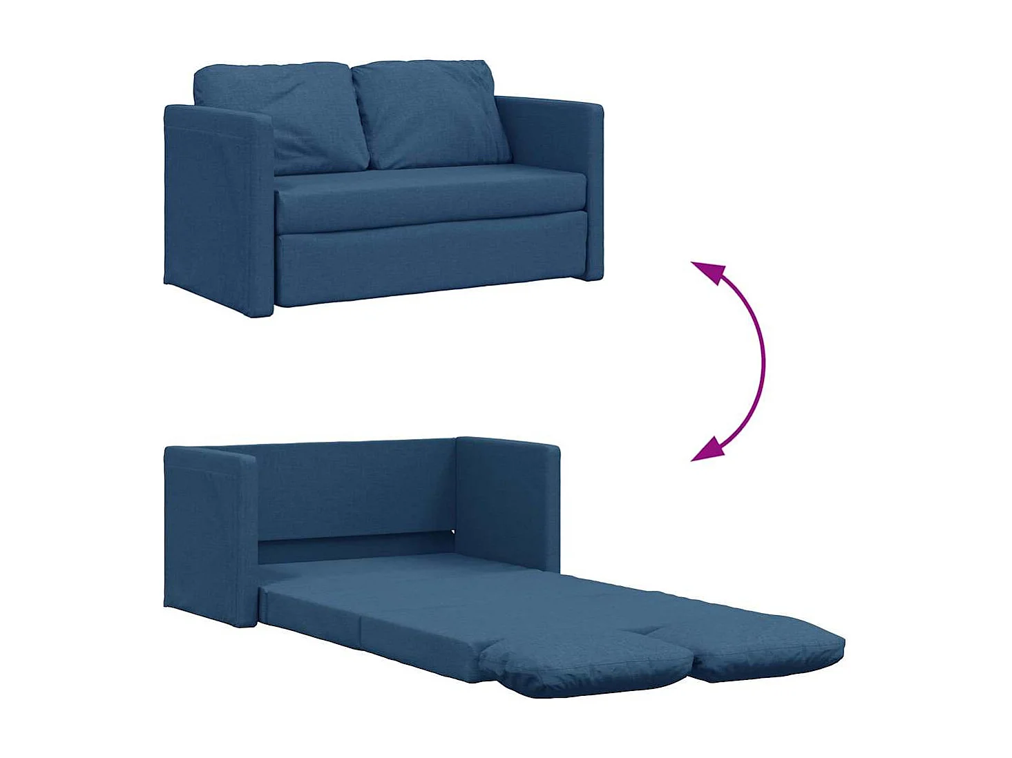 in 1 blaues Schlafsofa 112x174x55 cm Stoff