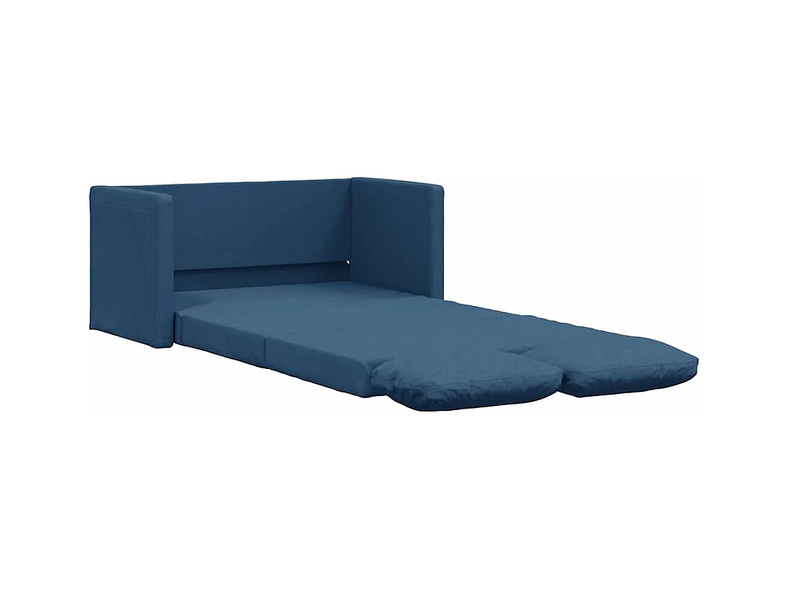 in 1 blauwe slaapbank 112x174x55 cm stof