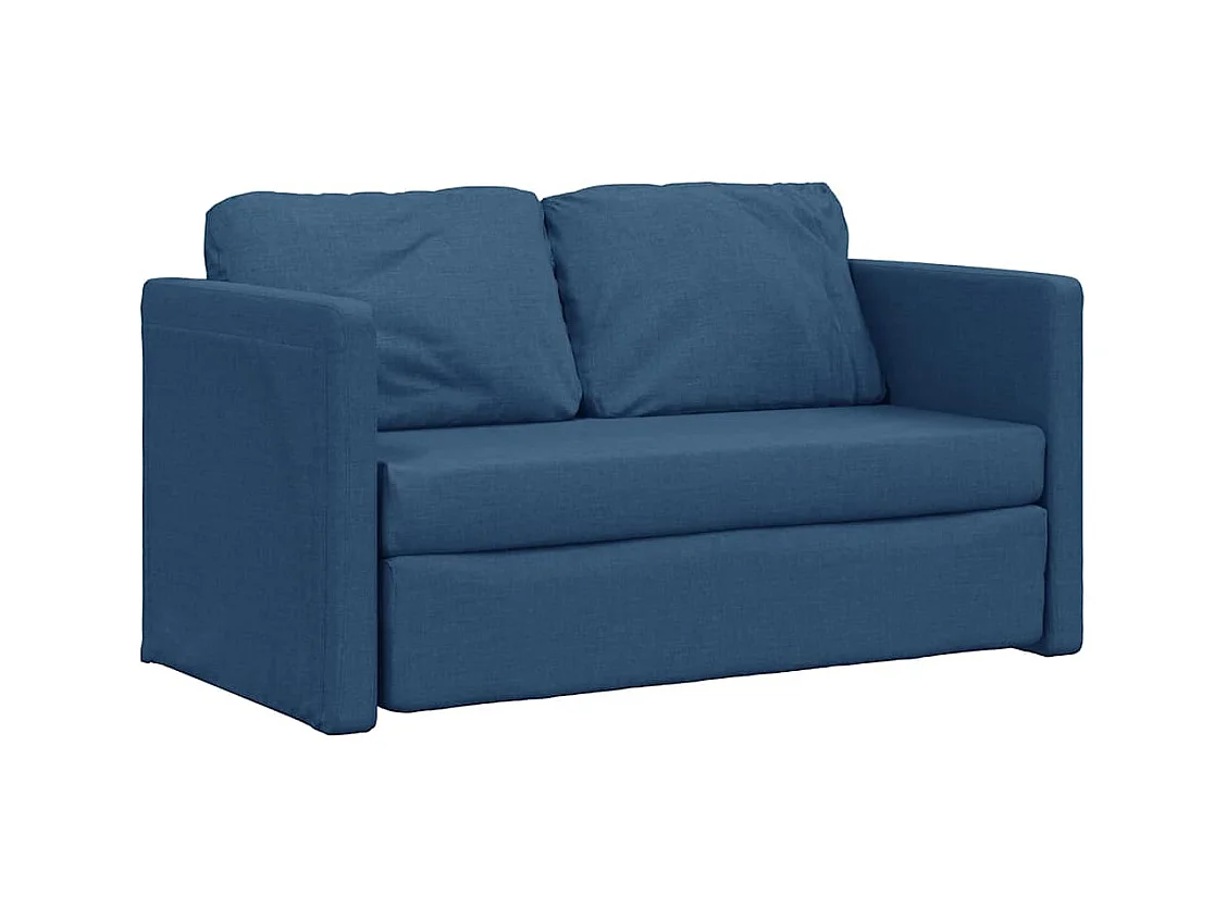 in 1 blauwe slaapbank 112x174x55 cm stof