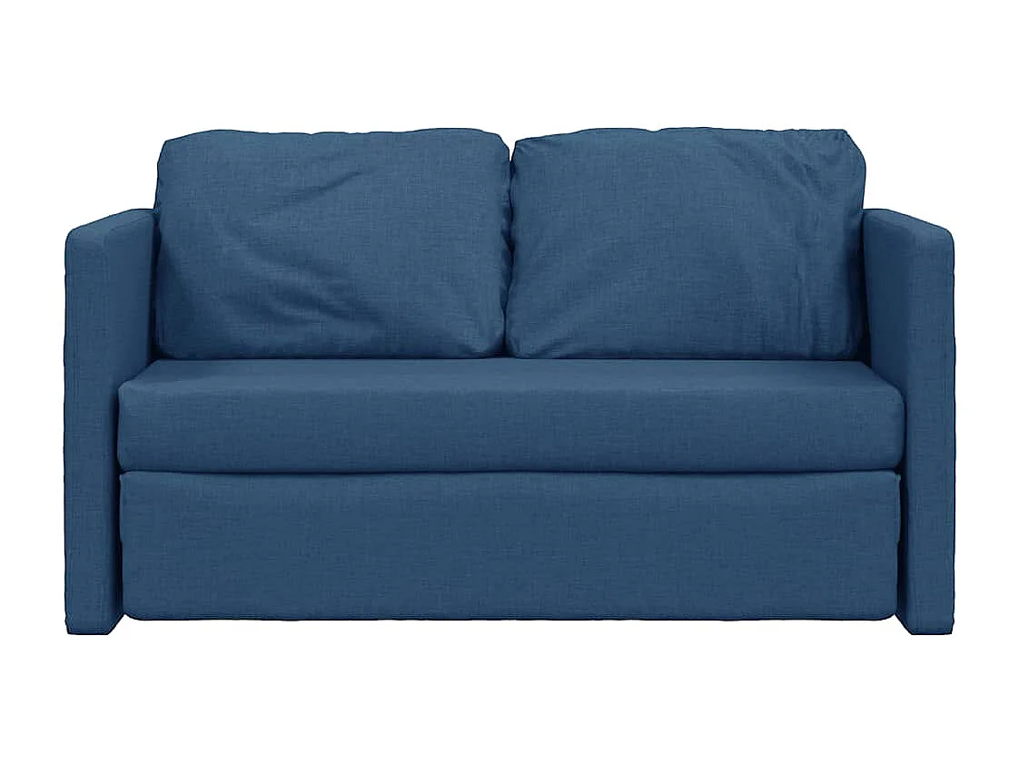 Sofá cama 2 en 1 azul 112x174x55 cm tela
