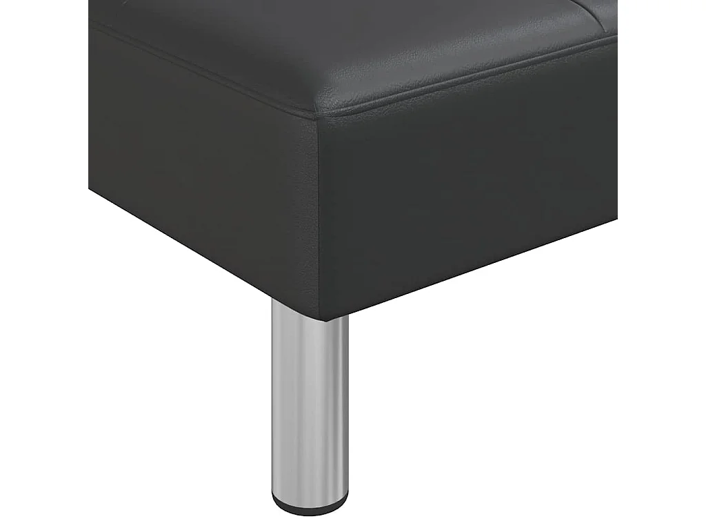 Sofá cama en L negro 255x140x70 cm piel sintética