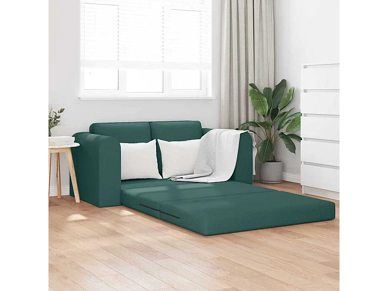 Canapé-Lit Vert foncé 148 x 71 x 83 cm tissu