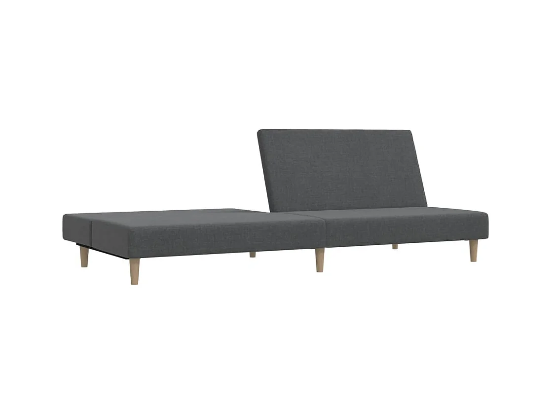 Hellgraues 2-Sitzer-Schlafsofa aus Stoff