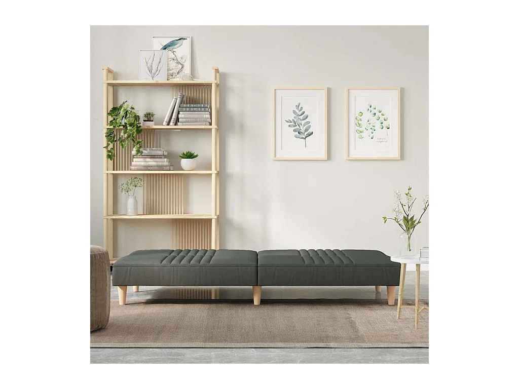 Donkergrijze stoffen slaapbank