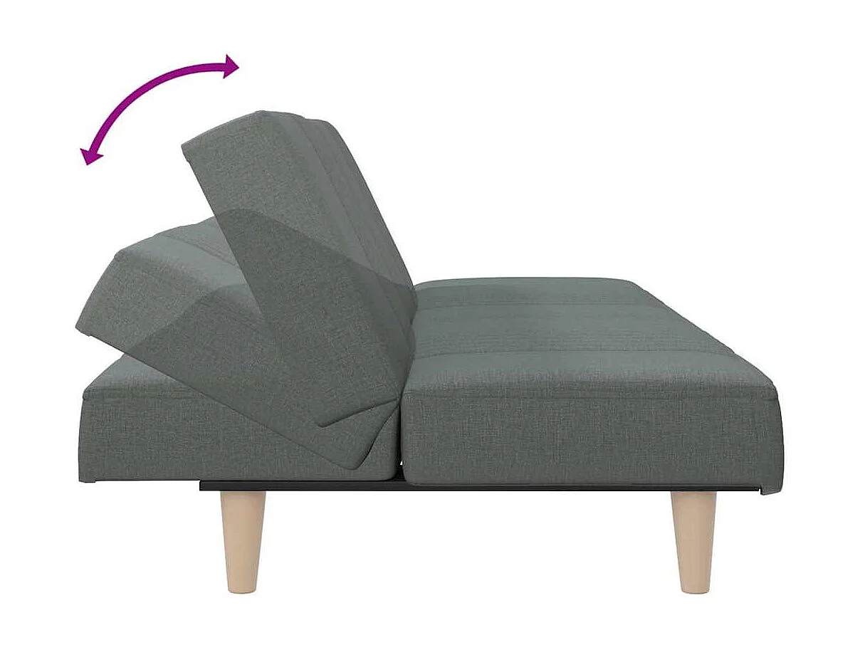 Sofá cama de tela gris oscuro