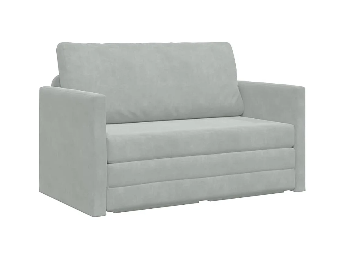 Divano letto grigio chiaro 124 x 204 x 61 cm velluto