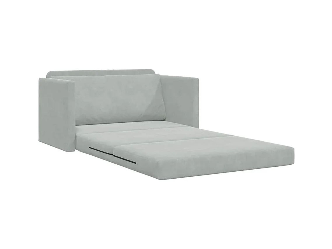 Divano letto grigio chiaro 124 x 204 x 61 cm velluto