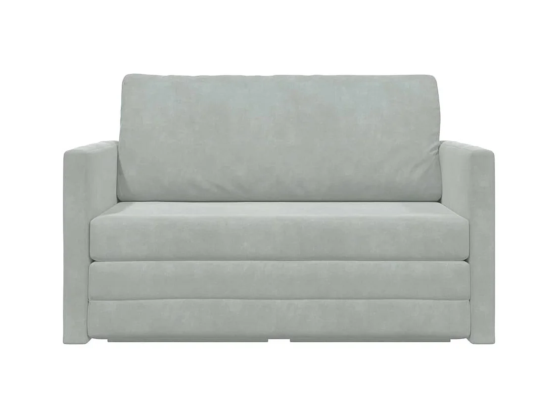 Divano letto grigio chiaro 124 x 204 x 61 cm velluto