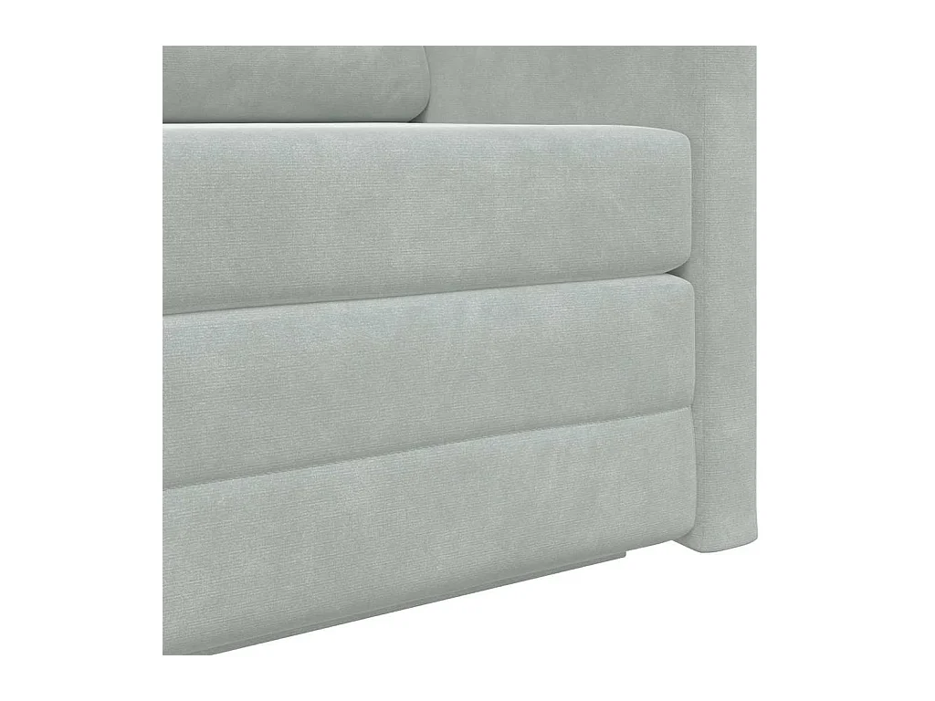 Divano letto grigio chiaro 124 x 204 x 61 cm velluto