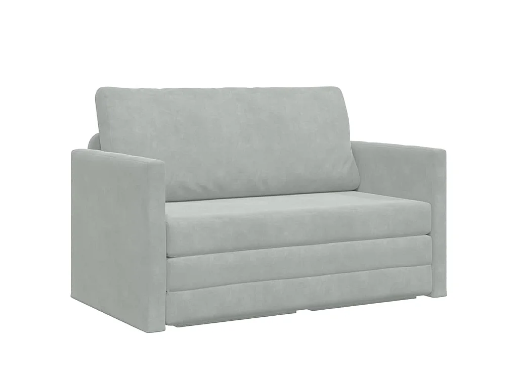 Divano letto grigio chiaro 124 x 204 x 61 cm velluto