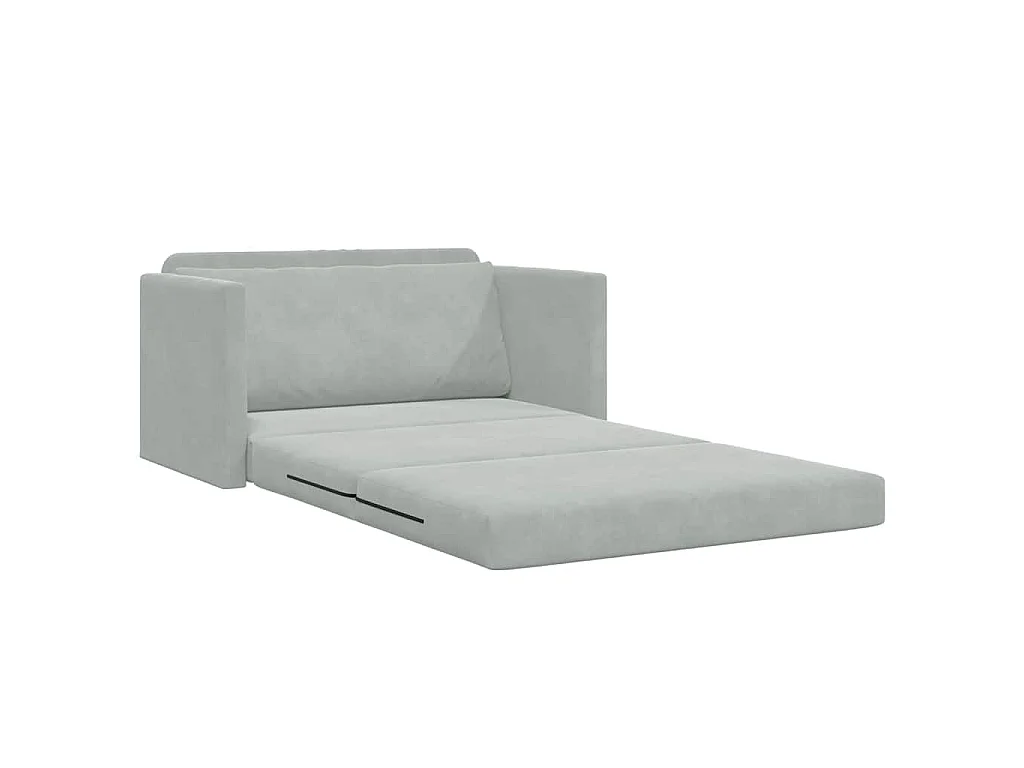 Divano letto grigio chiaro 124 x 204 x 61 cm velluto