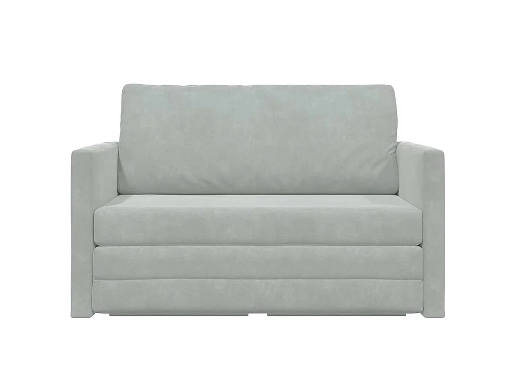 Divano letto grigio chiaro 124 x 204 x 61 cm velluto