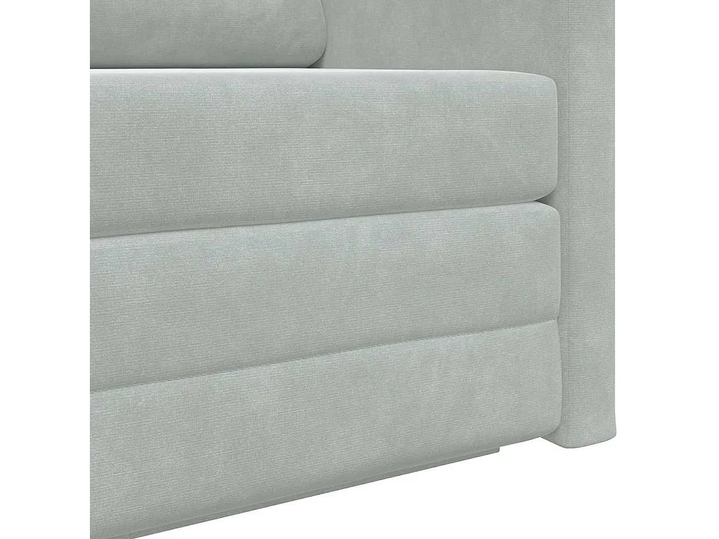 Divano letto grigio chiaro 124 x 204 x 61 cm velluto