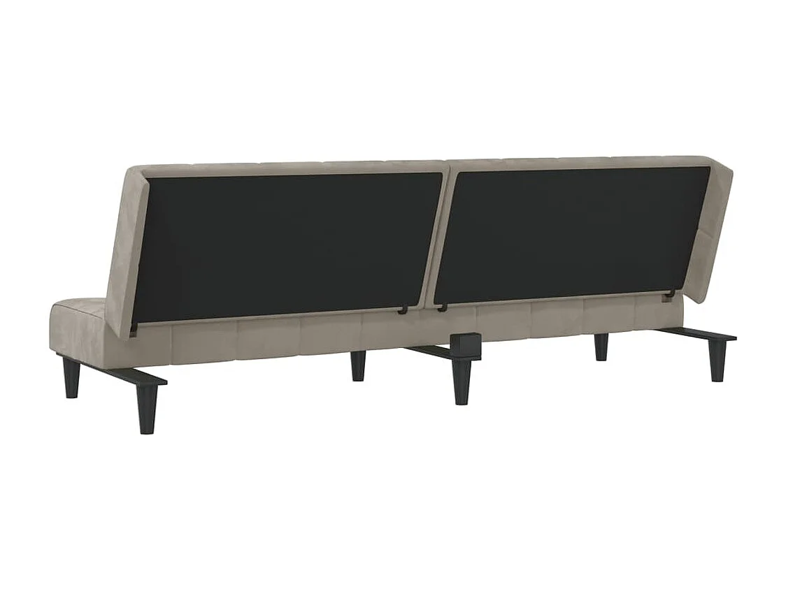 Sofá cama de 2 plazas de terciopelo gris claro