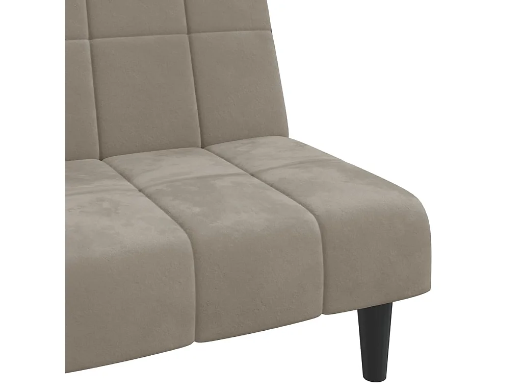 Sofá cama de 2 plazas de terciopelo gris claro