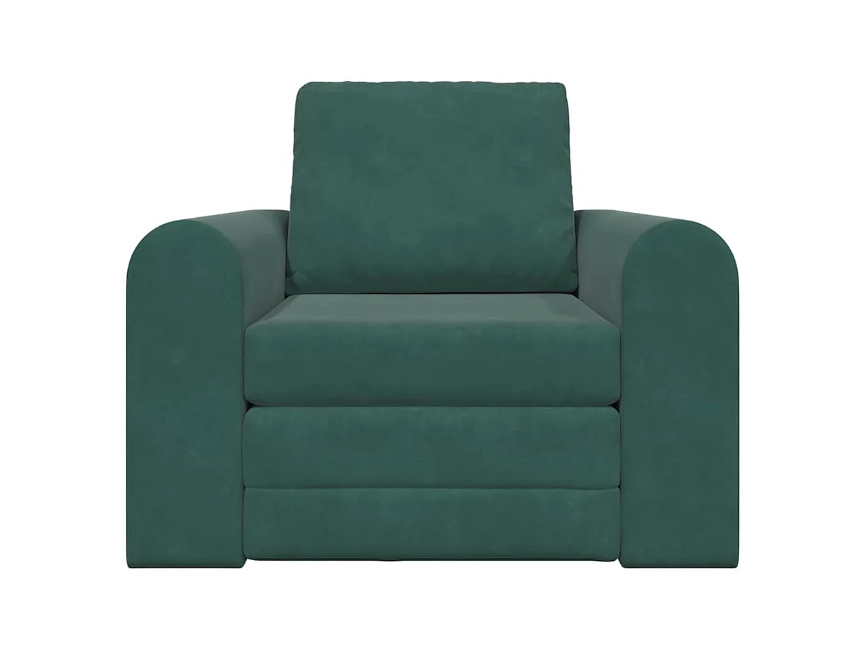 Divano letto verde scuro 98 x 71 x 83 cm in velluto