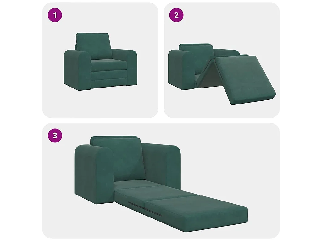 Canapé-Lit Vert foncé 98 x 71 x 83 cm Velours