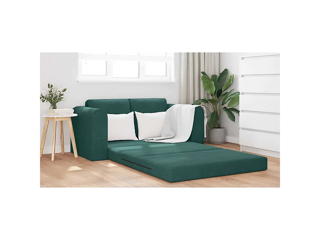 Canapé-Lit Vert foncé 148 x 71 x 83 cm Velours