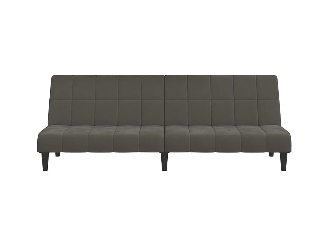 Donkergrijze fluwelen 2-zits slaapbank