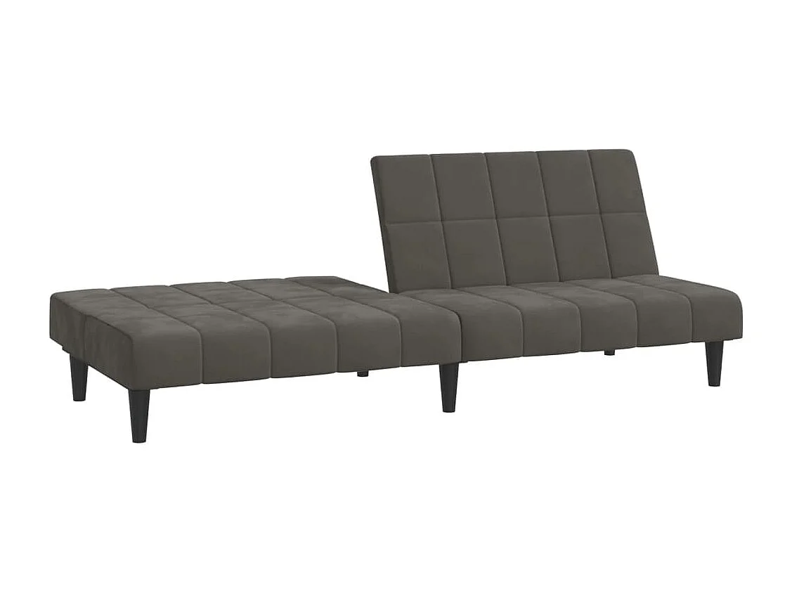 Sofá cama de 2 plazas de terciopelo gris oscuro